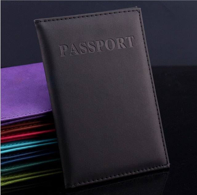 Women Men Passport Holder Leather Travel Passport Cover Card Case Holder