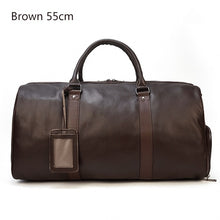 Load image into Gallery viewer, MAHEU Hot Genuine Leather Men Women Travel Bag Soft Real Leather Cowhide Carry Hand Luggage Bags Travel Shoulder Bag Male Female