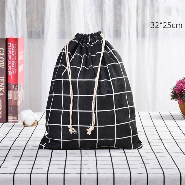 ONEUP Portable Drawstring Bags Cotton Handbag Storage Bags Travel Makeup Bag Clothing Shoes Organization Clothes Storage