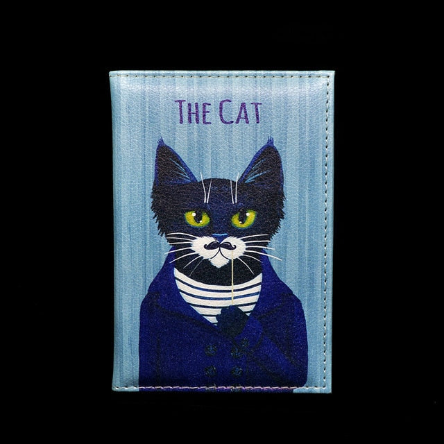 Cute Cat Passport Cover Travel Wallet Pu Leather Case for Passports Travel Document Organizer Pasjeshouder Passport Protector