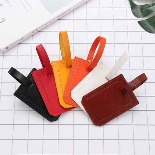 Leather Luggage Bag Tag Travel Accessories Suitcase Tags Name Address Unisex Bag Label Pendant Hot Fashion Wholesale