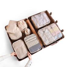 Load image into Gallery viewer, 8pcs Travel Home Clothes Quilt Blanket Storage Bag Set Shoes Partition Tidy Organizer Wardrobe Suitcase Pouch Packing Cube Bags
