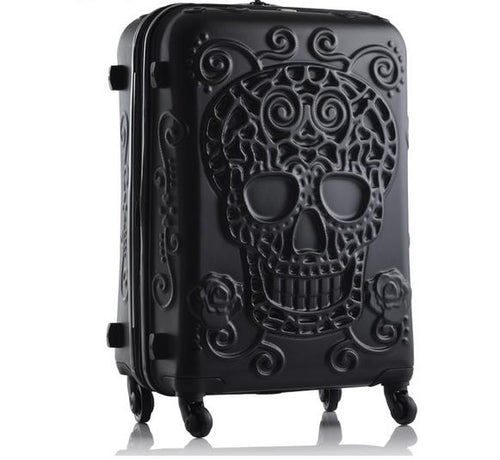 Travel tale personality fashion 19/24/28 Inch Rolling Luggage Spinner brand Travel Suitcase original 3d skull luggage