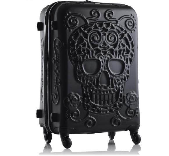 Travel tale personality fashion 19/24/28 Inch Rolling Luggage Spinner brand Travel Suitcase original 3d skull luggage
