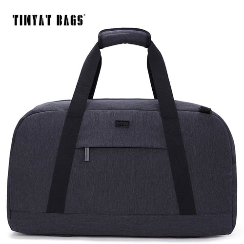 TINYAT Male Men Travel Luggage bag 40L Travelling bag  Waterproof handbag package Luggage Bag Gray Trip Duffle Bag Weekender