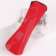 Load image into Gallery viewer, 20cm Tableware Bag Portable Zipper Nylon Dinnerware Bags Lightweight Outdoor Knife Fork Spoon Organizer Bag Travel accessory