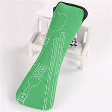 Load image into Gallery viewer, 20cm Tableware Bag Portable Zipper Nylon Dinnerware Bags Lightweight Outdoor Knife Fork Spoon Organizer Bag Travel accessory