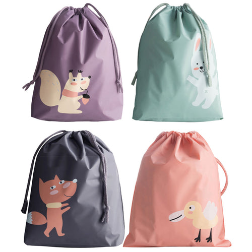 Portable Waterproof Cartoon Travel Pouch Suitcase Shoes Underwear Travel Storage Bag Organizer Clothes Packing Drawstring Bag