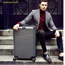 Load image into Gallery viewer, Super fashion NEW spinner aluminum frame hardside travel suitcase on wheel 26&quot; travel bags trolley luggage bag 20&quot; 24&quot;